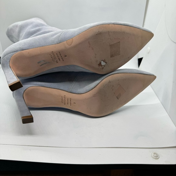 Stuart Weitzman Brandie Stretch Sock Boots in Grey Suede Size 9 - Picture 11 of 14